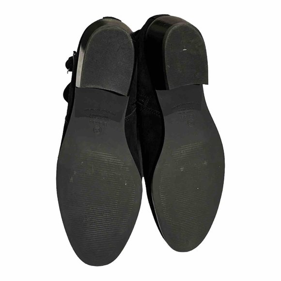 Blondo Black Waterproof Suede Leather Buckle Ankle Boots Booties Size 10 - Picture 13 of 14